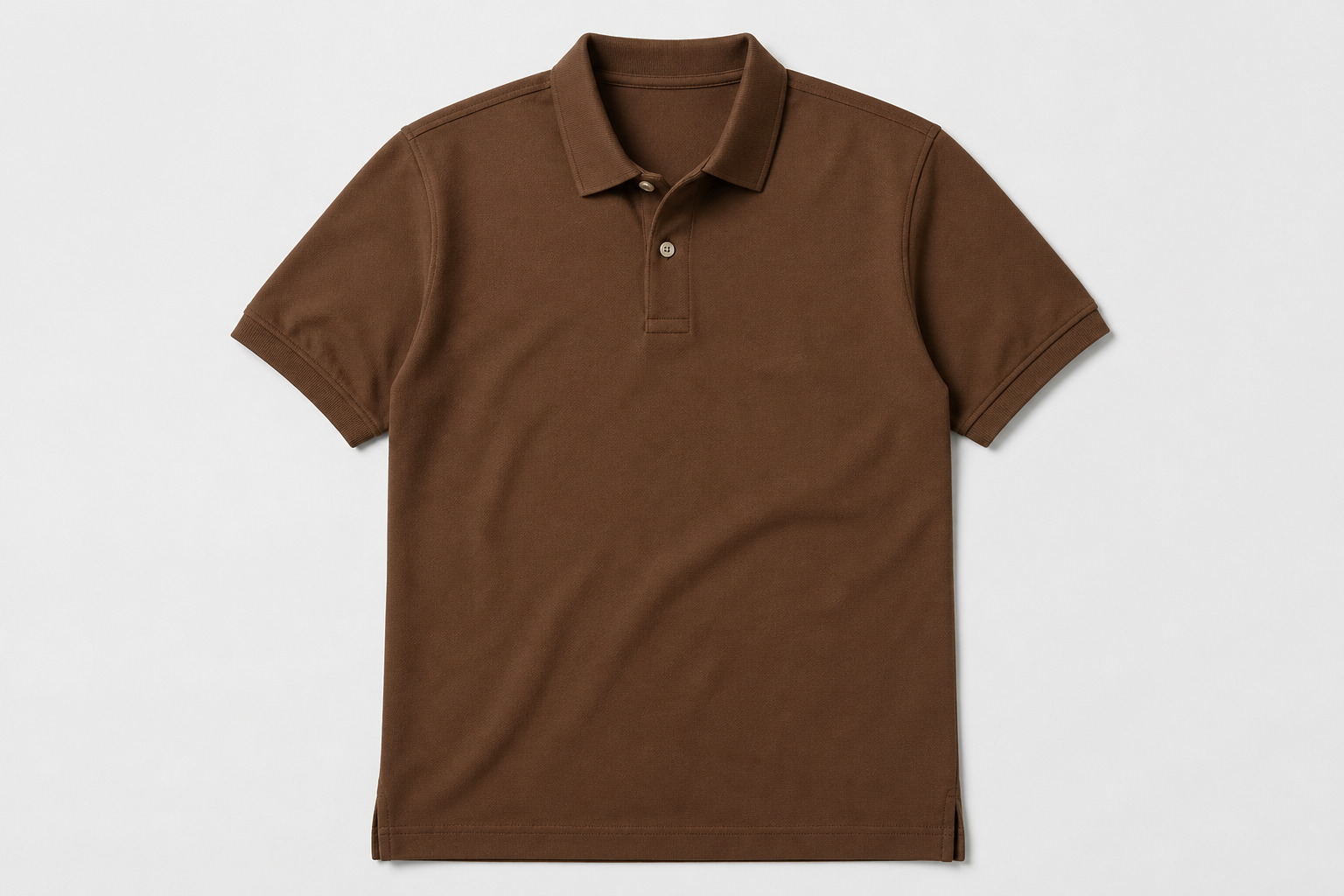 Plain Form Pique Shirt Brown