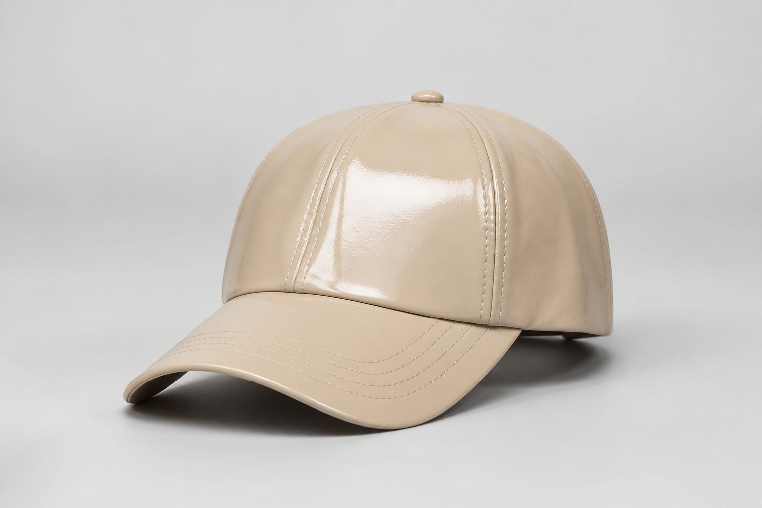 Plain Form Brim Hat Beige