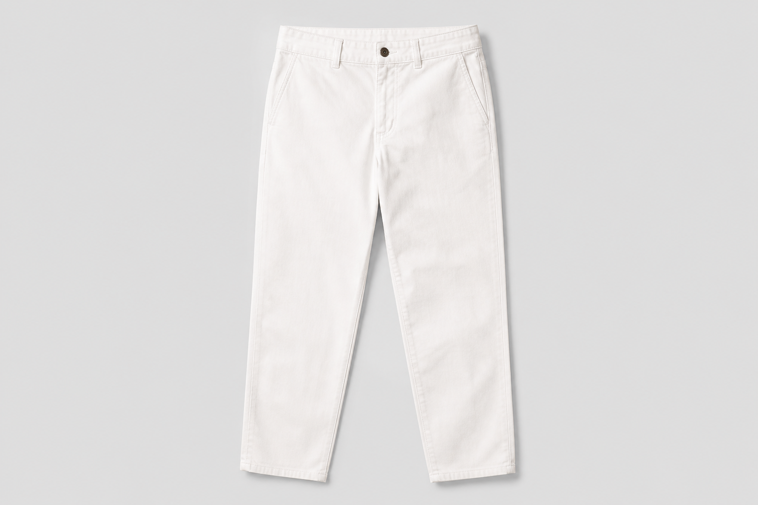 Plain Form Daily Trouser White